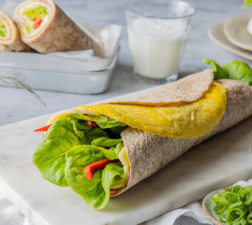 Omelettwrap med salami