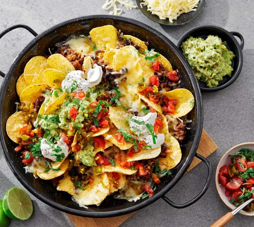 Nachos med enkel guacamole