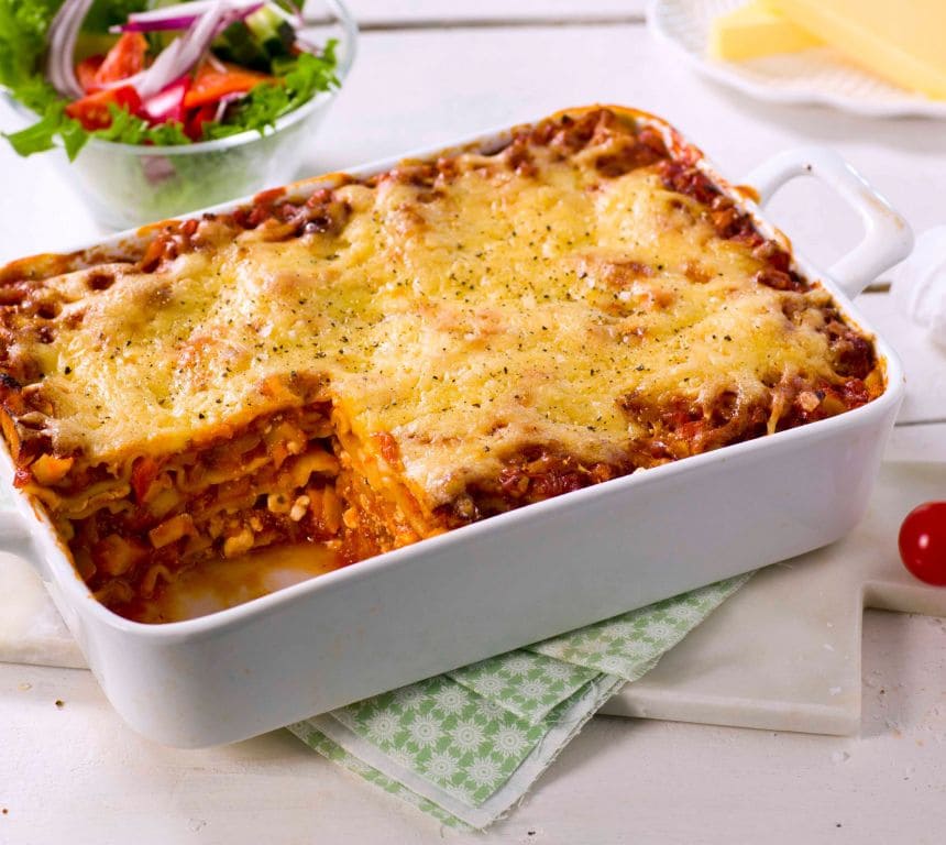 Vegetarlasagne med Cottage Cheese