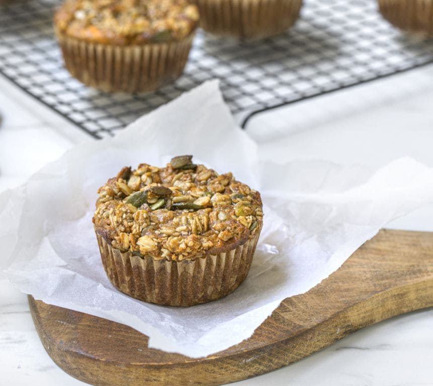 Turmuffins med havregryn, eple og gulrot