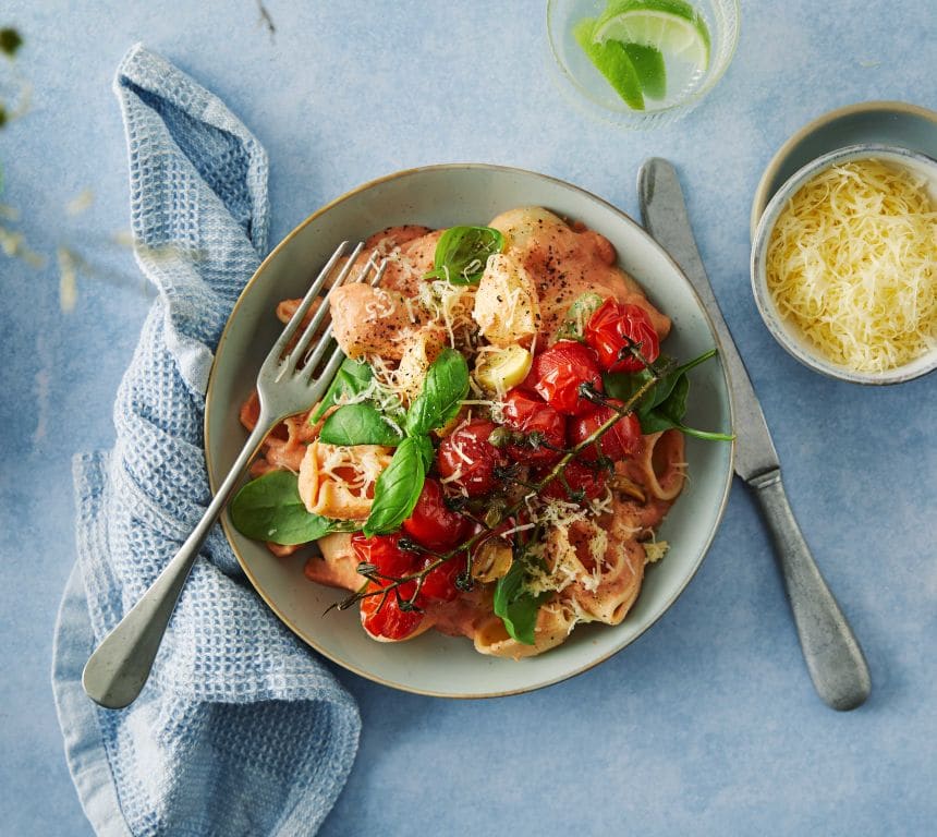 Pasta med proteinrik tomatsaus