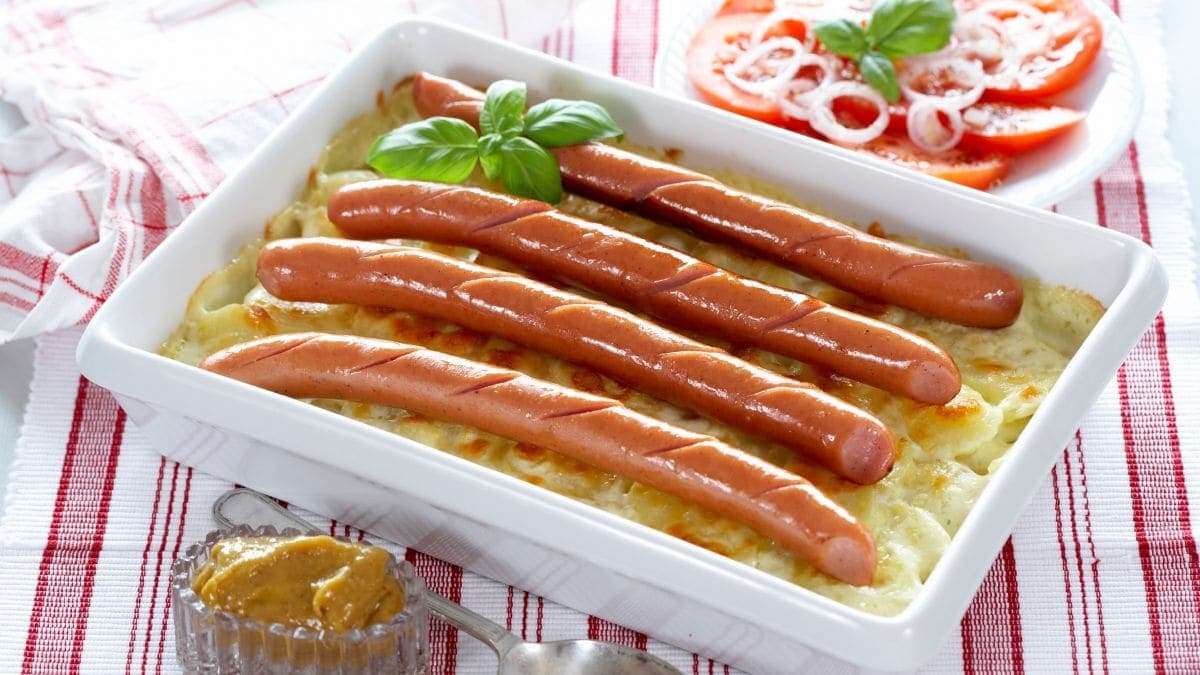 Pølse med potetgrateng
