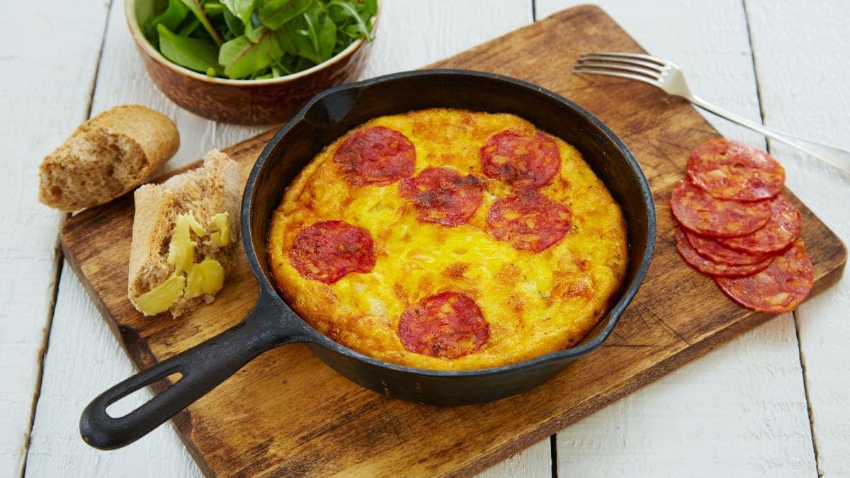 Spansk «tortilla» med chorizo