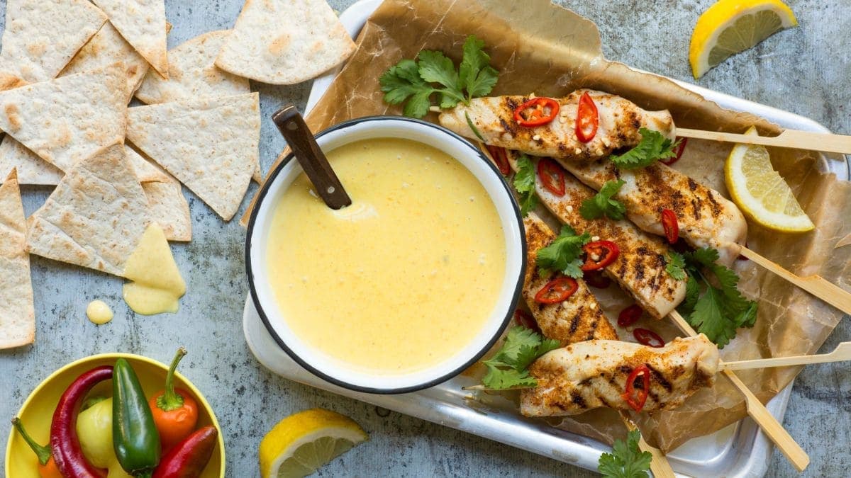 Chili habanero-dipp med mango og kesam