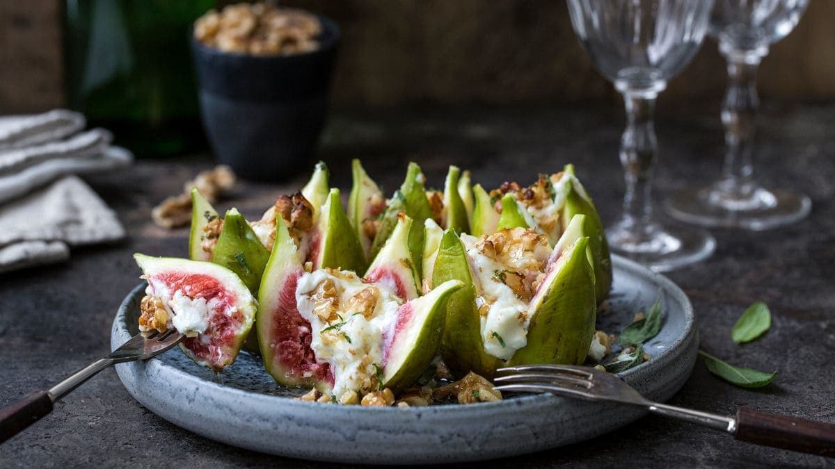 Bakt fiken med chevre
