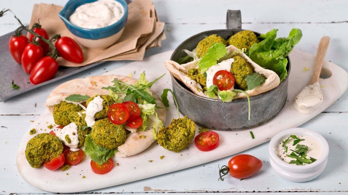 Bakt grønn falafel
