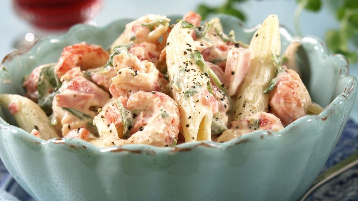 Fusilli med krepsehaler