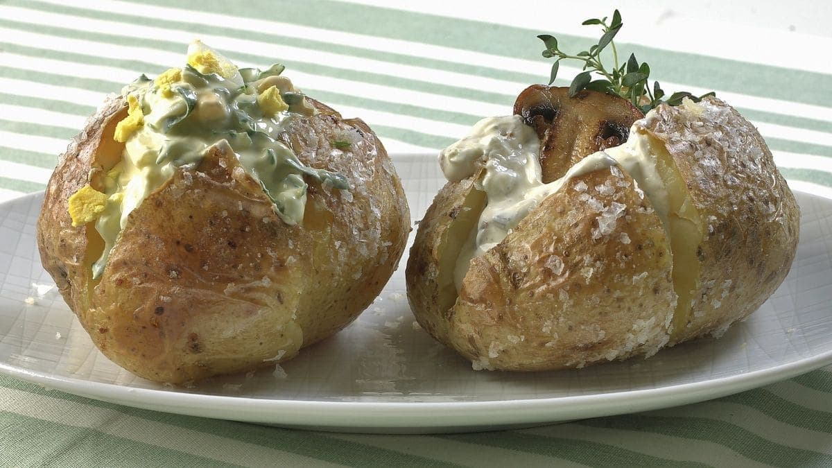 Fylte bakte poteter