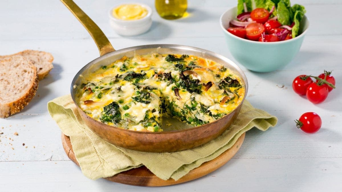 Ovnsbakt omelett med cottage cheese