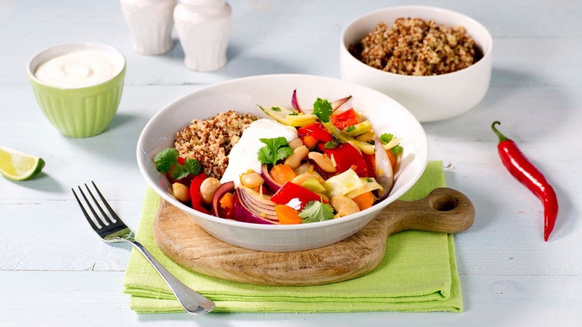 Vegetarwok med quinoa