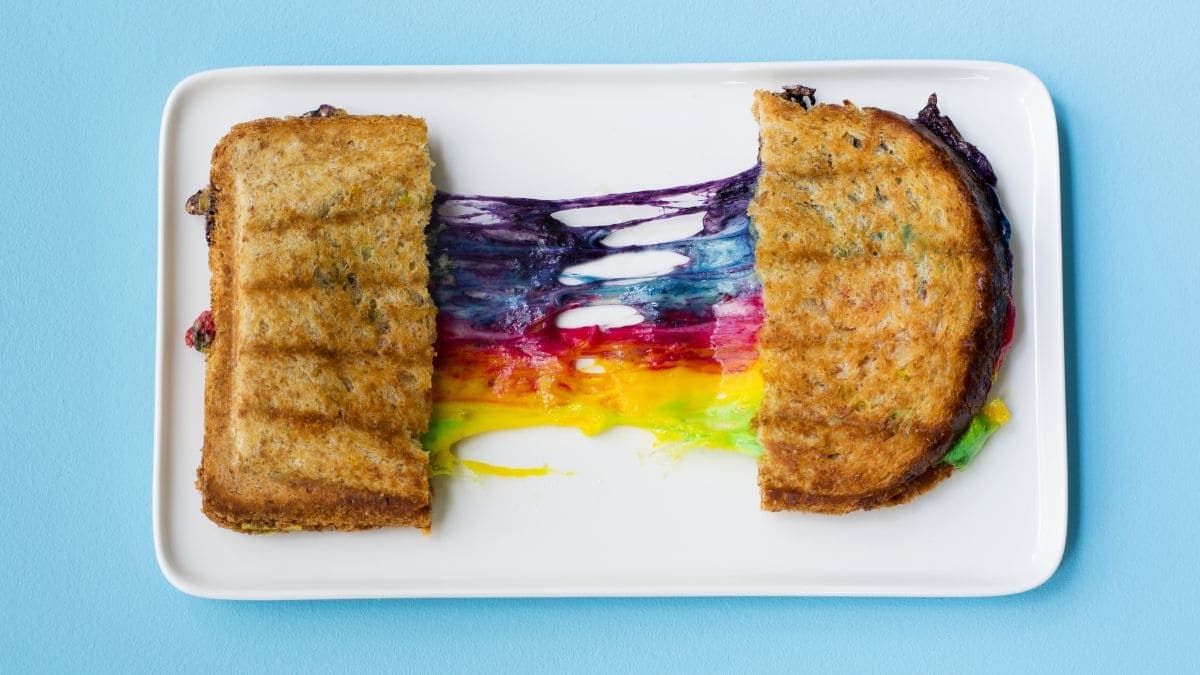 Regnbue-grilled cheese