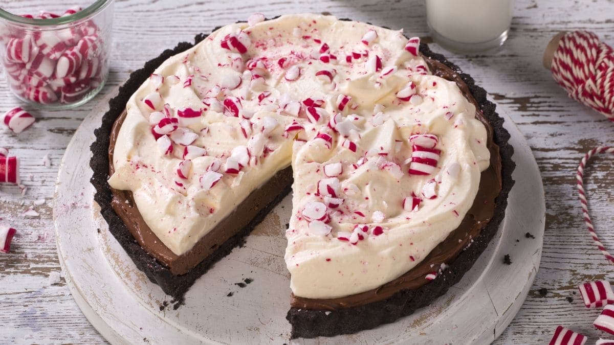 No bake-pai med peppermyntekrem