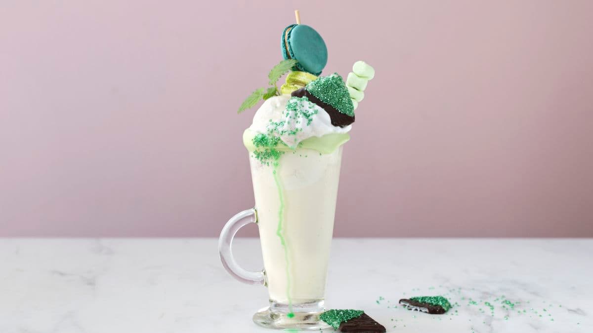 Vaniljemilkshake med mintsjokolade