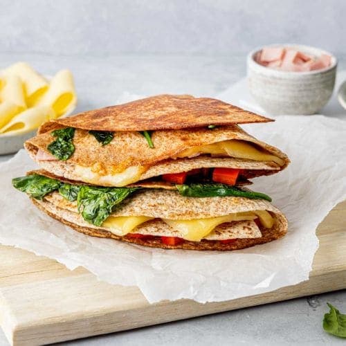 Tortilla wrap med ost og skinke