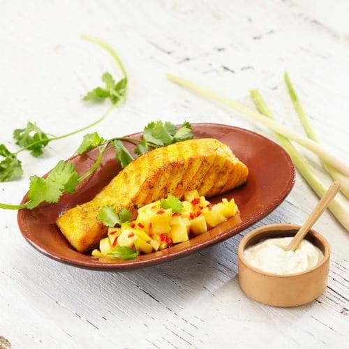 Grillet laks med mango