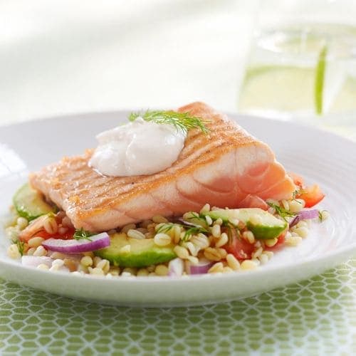 Grillet laks med bulgursalat