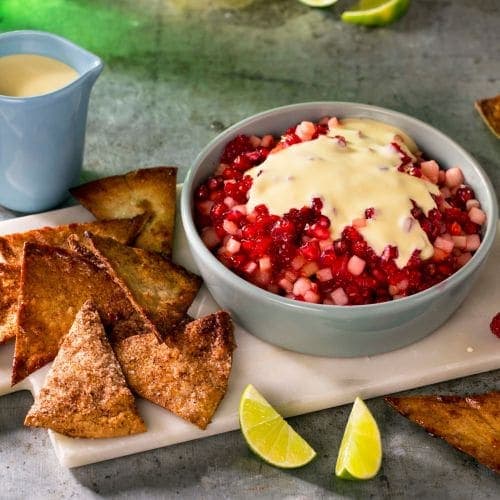 Fruktsalsa med kanelchips