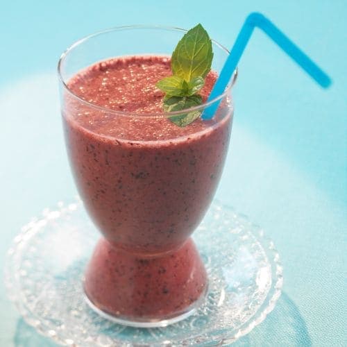 Banan- og blåbærsmoothie