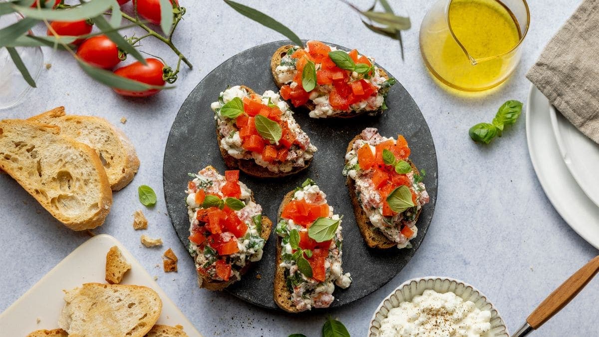 Bruschetta med cottage cheese