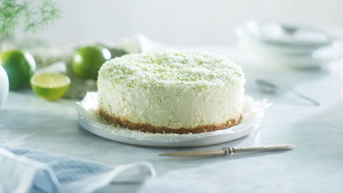 Ostekake med kokos og lime