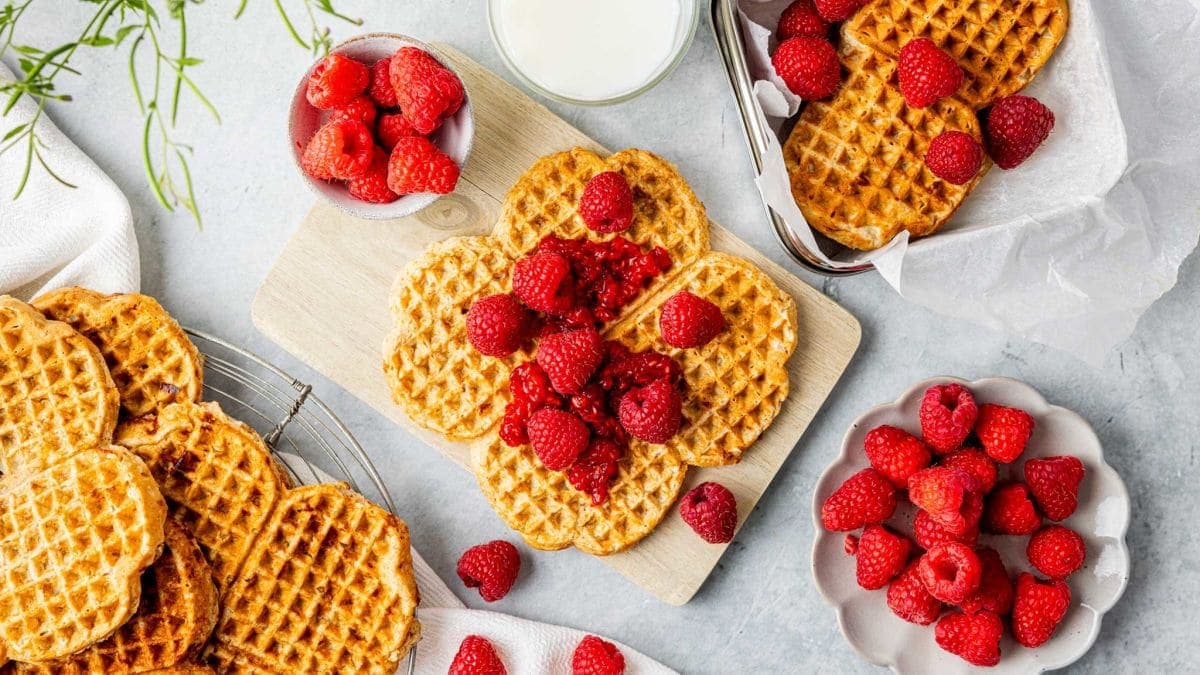 Matpakkevafler med banan og cottage cheese