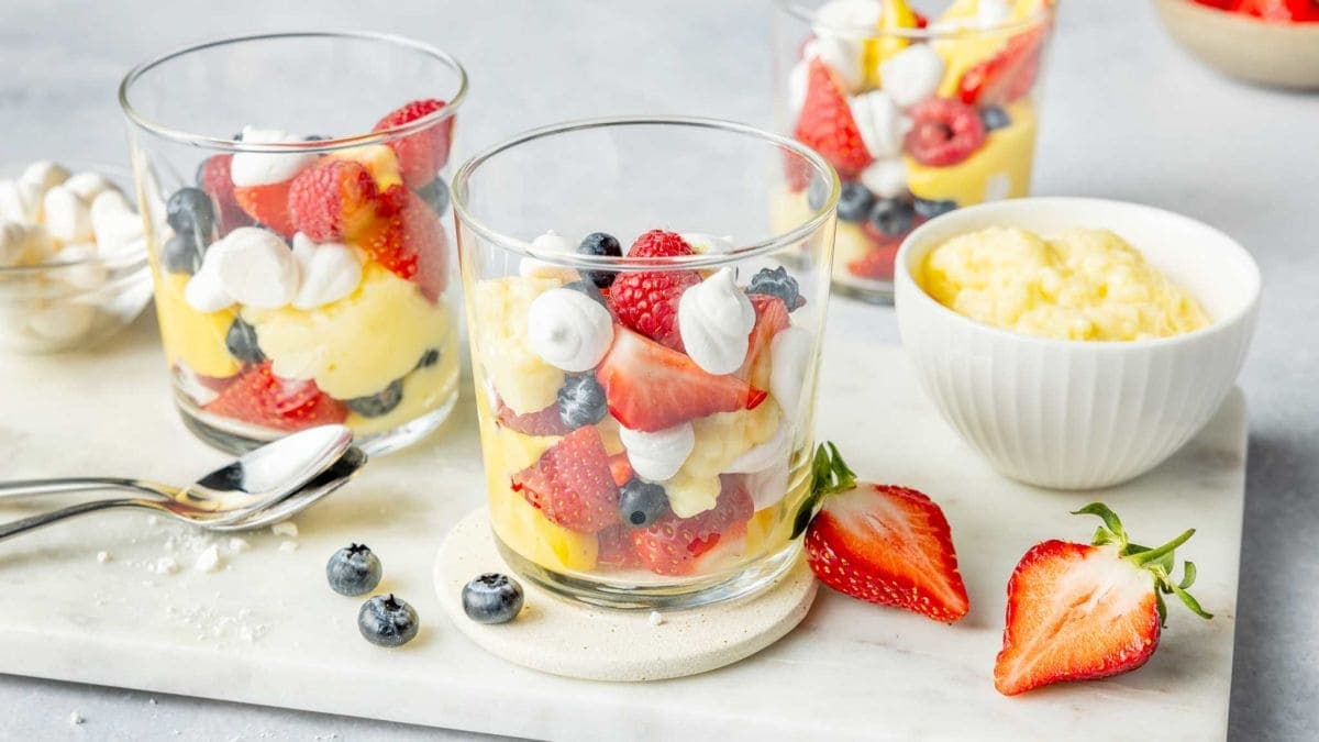 Pavlova med YT® Proteinpudding Vanilje
