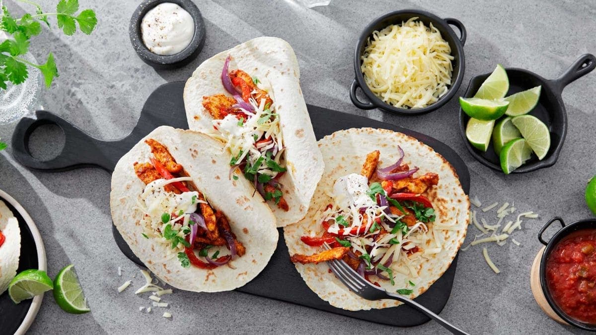Fajitas med revet ost