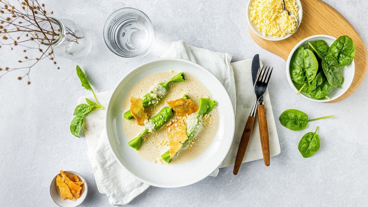 Next ImageCaramelle-pasta med kremet saus