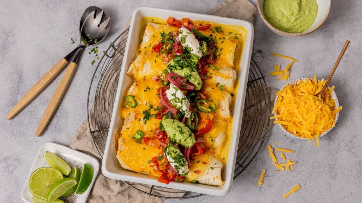 Enchiladas med cheddar