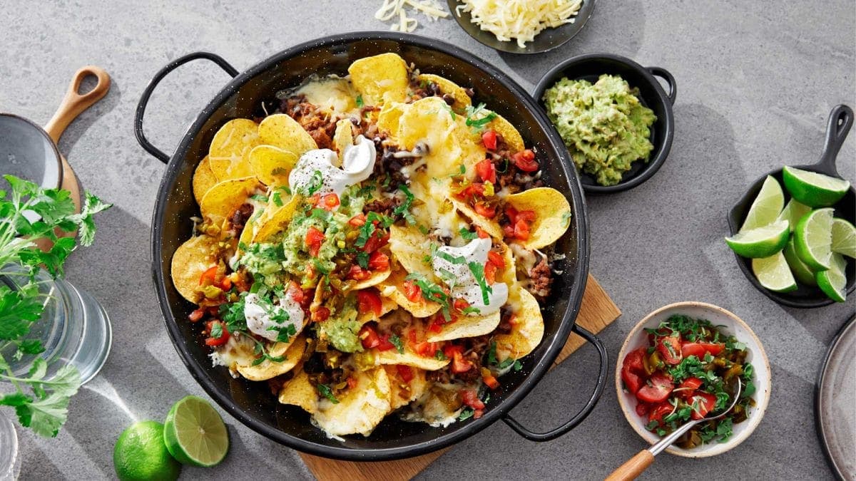 Nachos med enkel guacamole