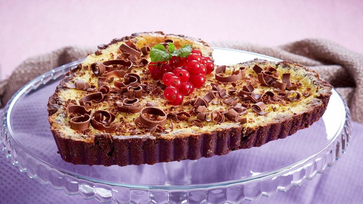 Hjerteostekake med sjokolade