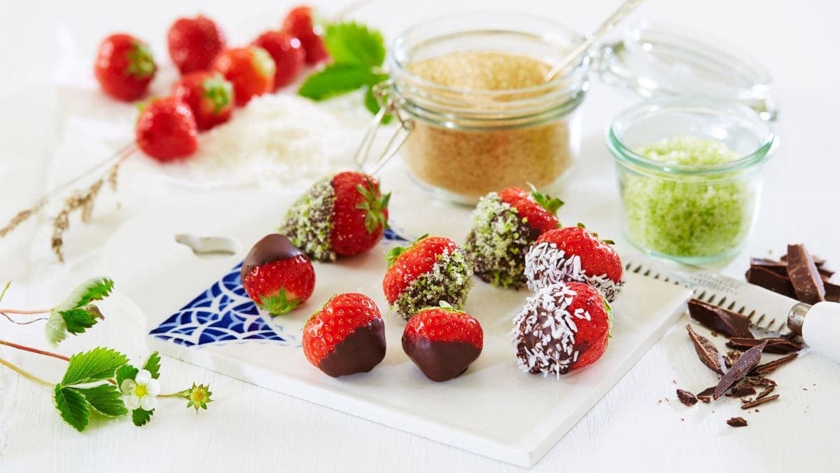 Jordbær dyppet i sjokolade