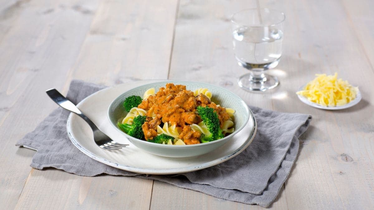 Pastaskruer med kremet tomatsaus