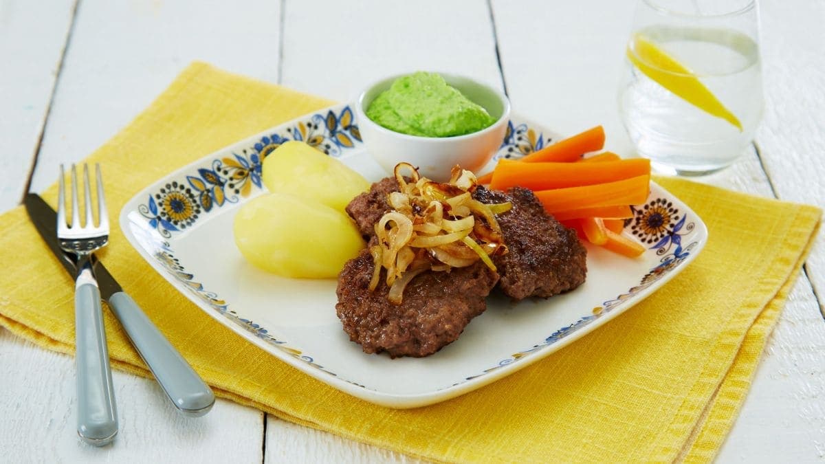 Karbonader med stekt løk