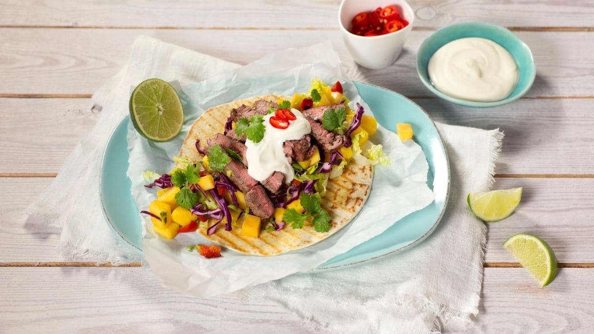 Asiatisk taco med entrecôte