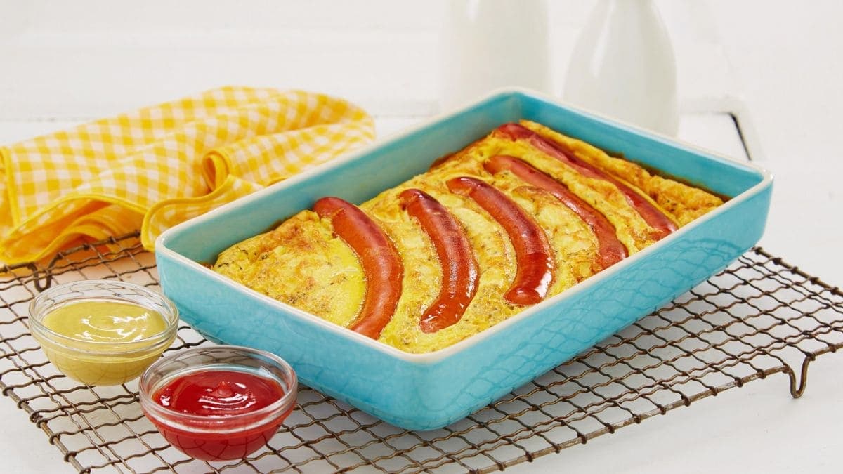 Innbakte pølser i form