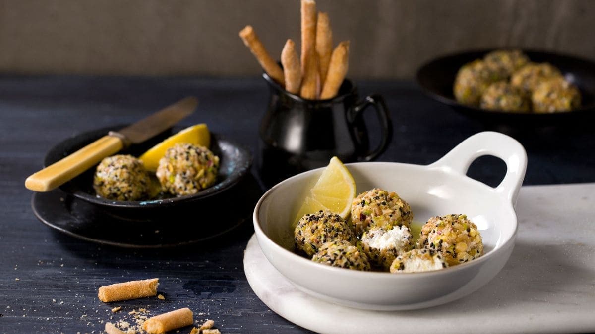 Chevre- og sitronkuler