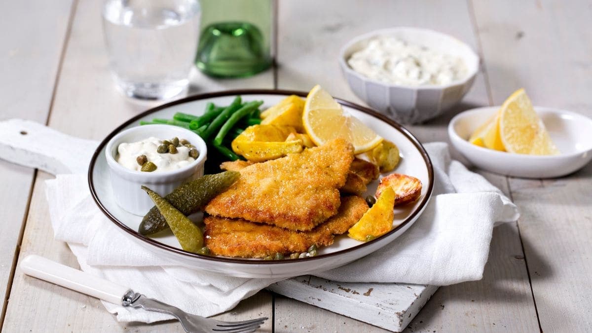 Hjemmelaget schnitzel av svinekjøtt