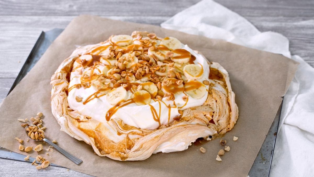 Pavlova med karamell