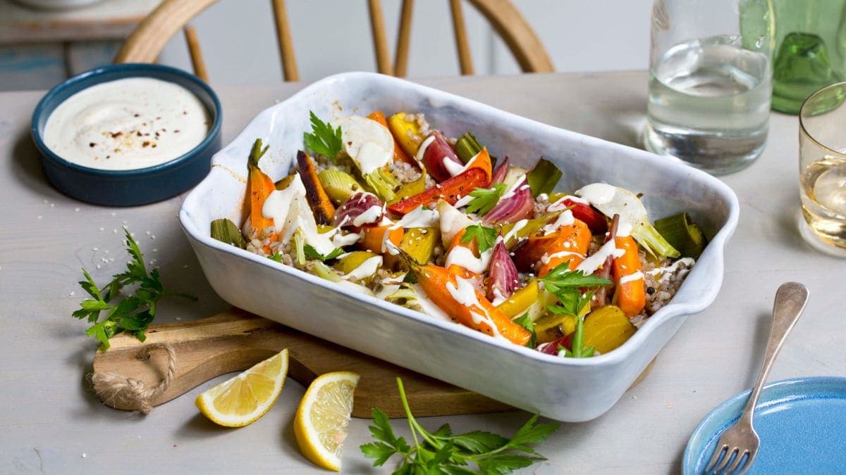 Rotgrønnsaksform med byggryn