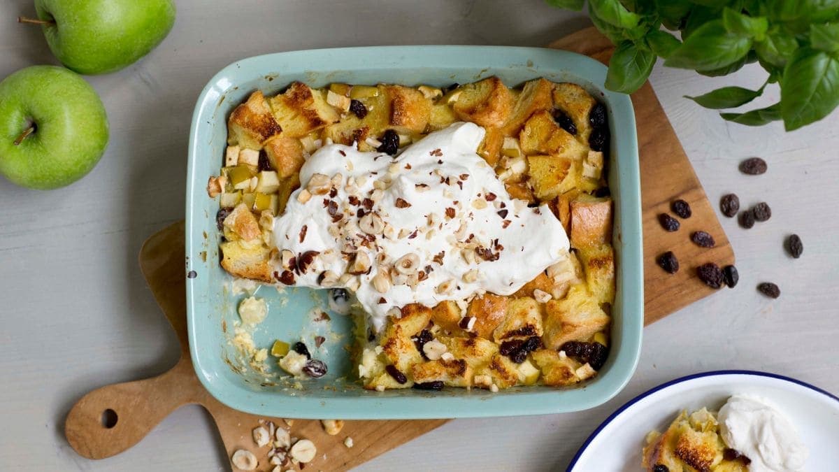 Brødpudding med krem