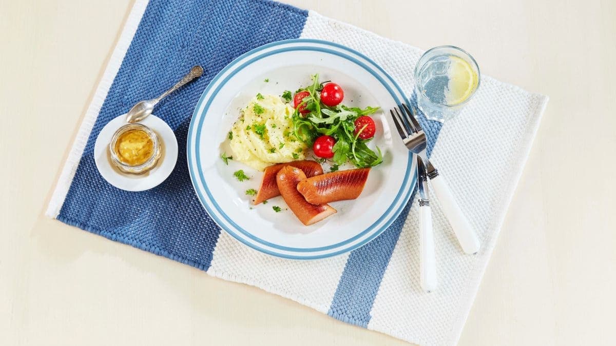 Potetpuré og middagspølser