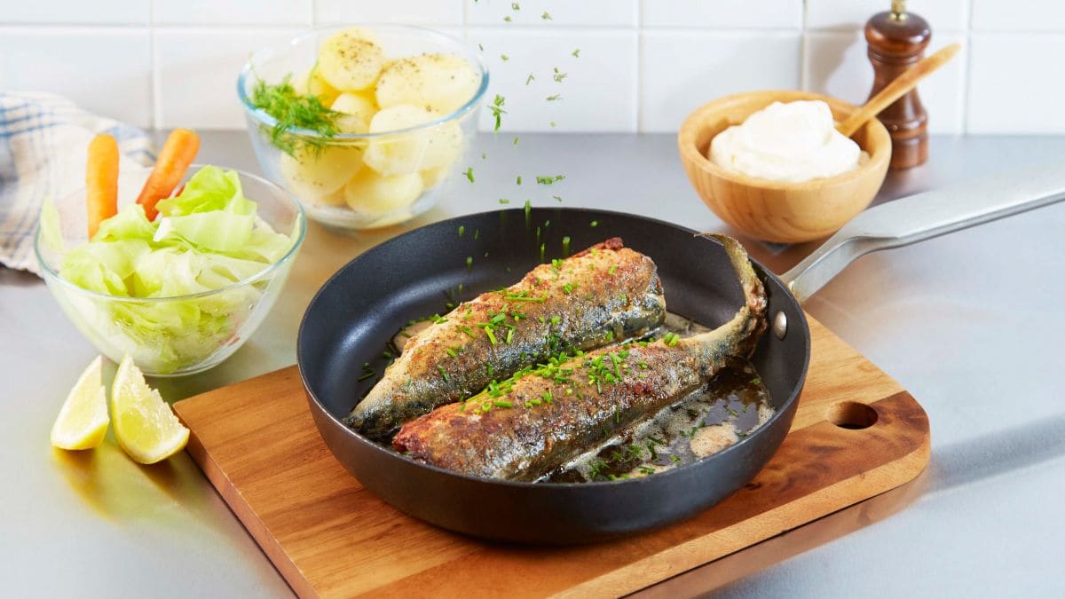 Stekt makrell med sommerkål