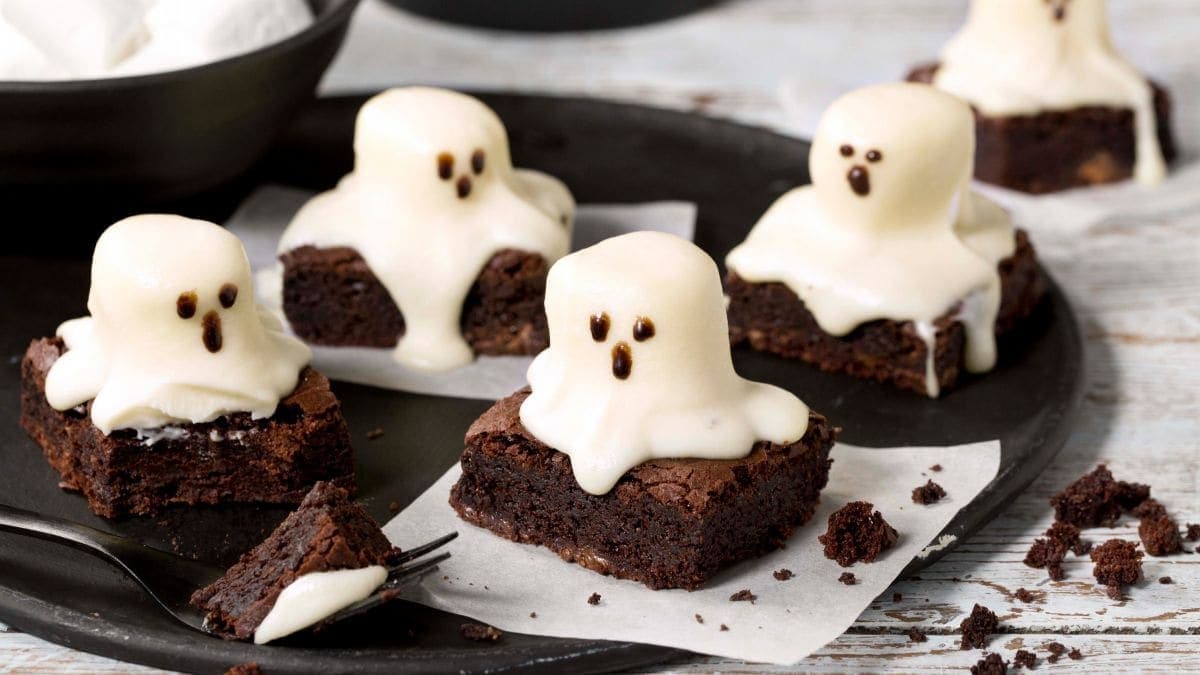 Spøkelsesbrownies med Japp-sjokolade