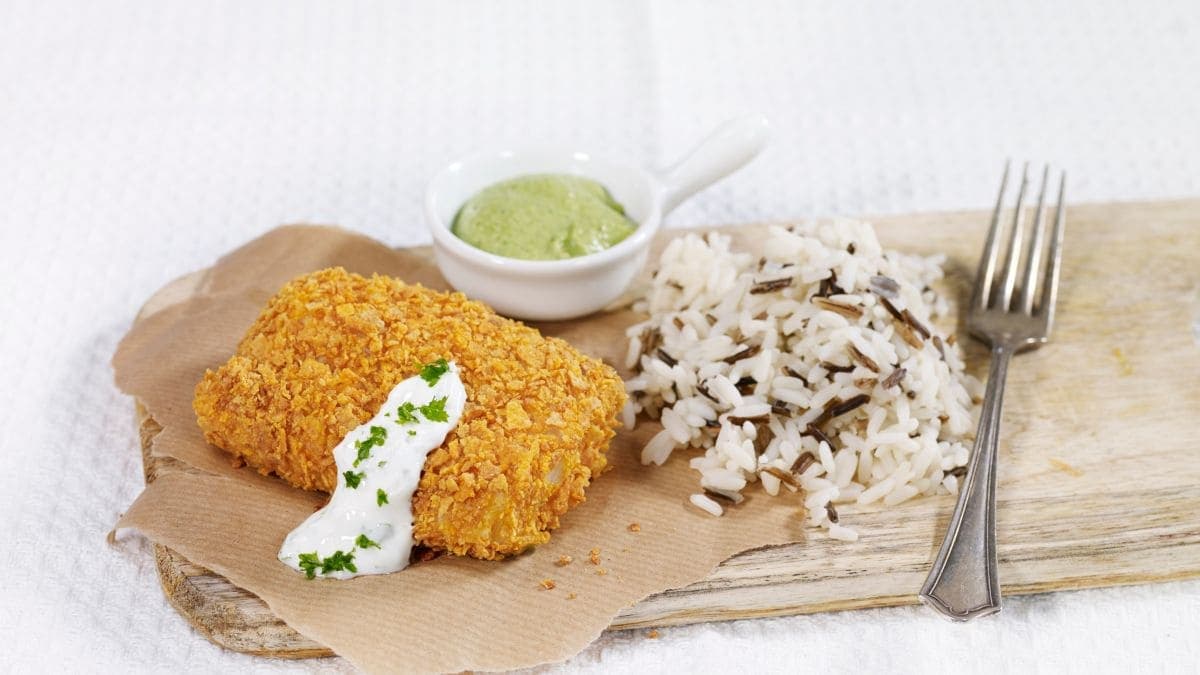 Cornflakes-panert torskefilet med brokkolipuré