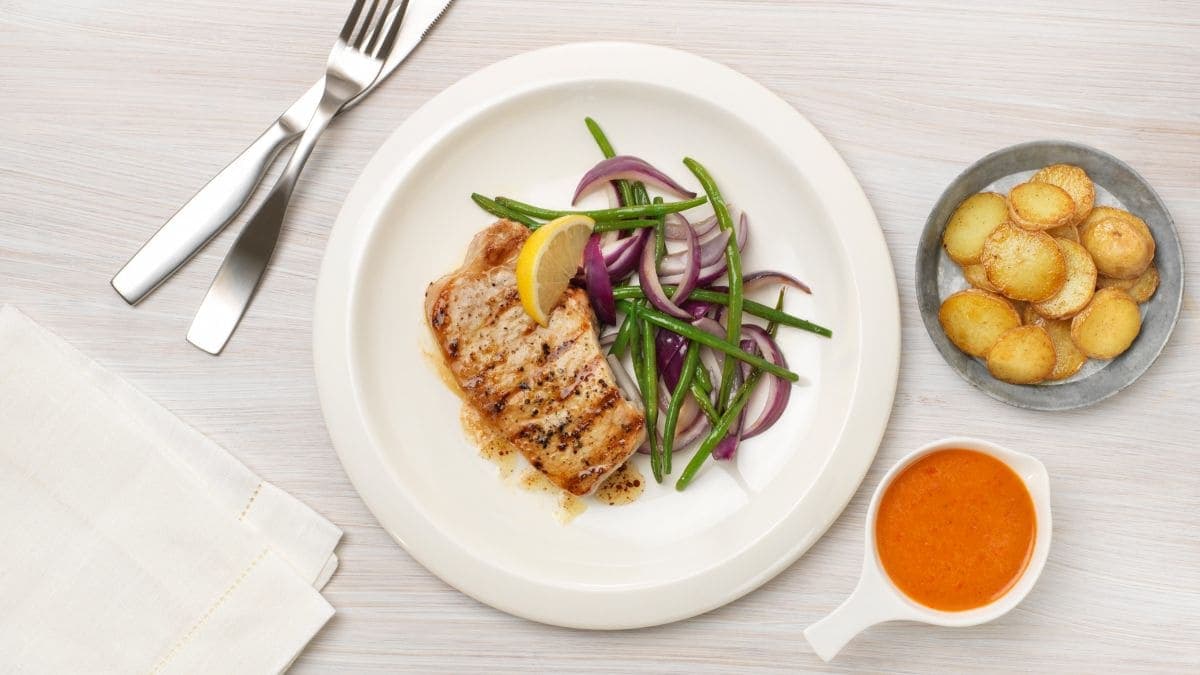 Svinebiff med paprikasaus