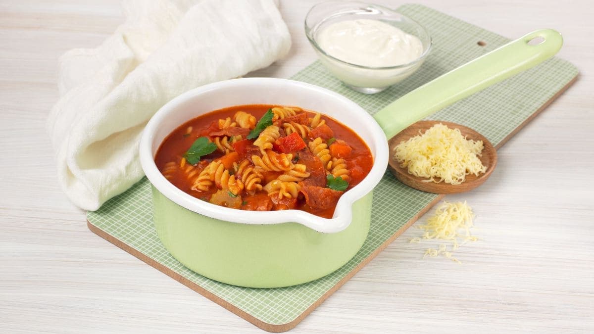 Pastasuppe med chorizo