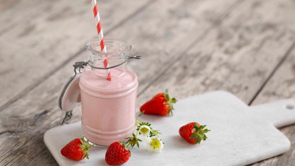 Jordbærmilkshake med kokos