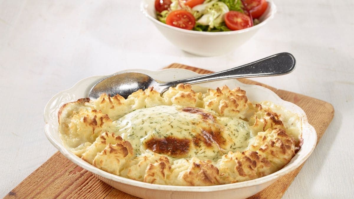 Torskegrateng med dillsaus