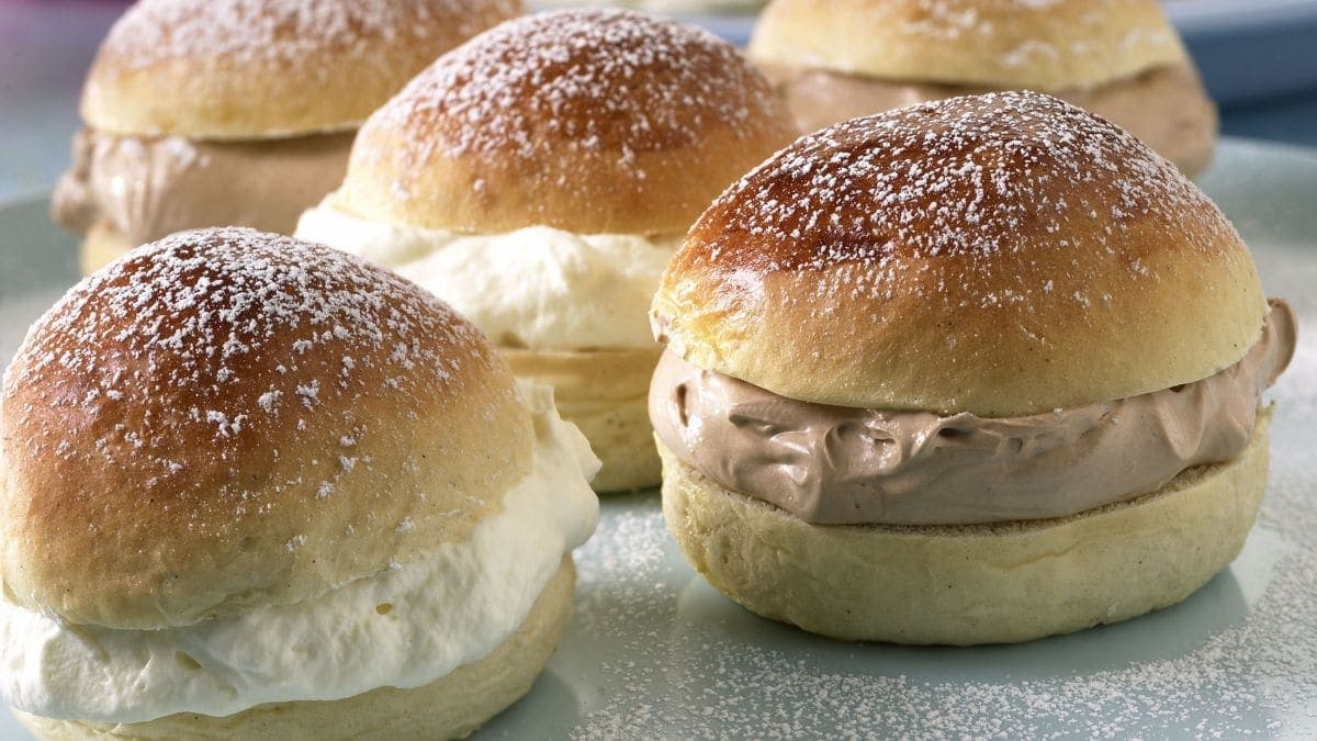 Boller med krem og sjokolade